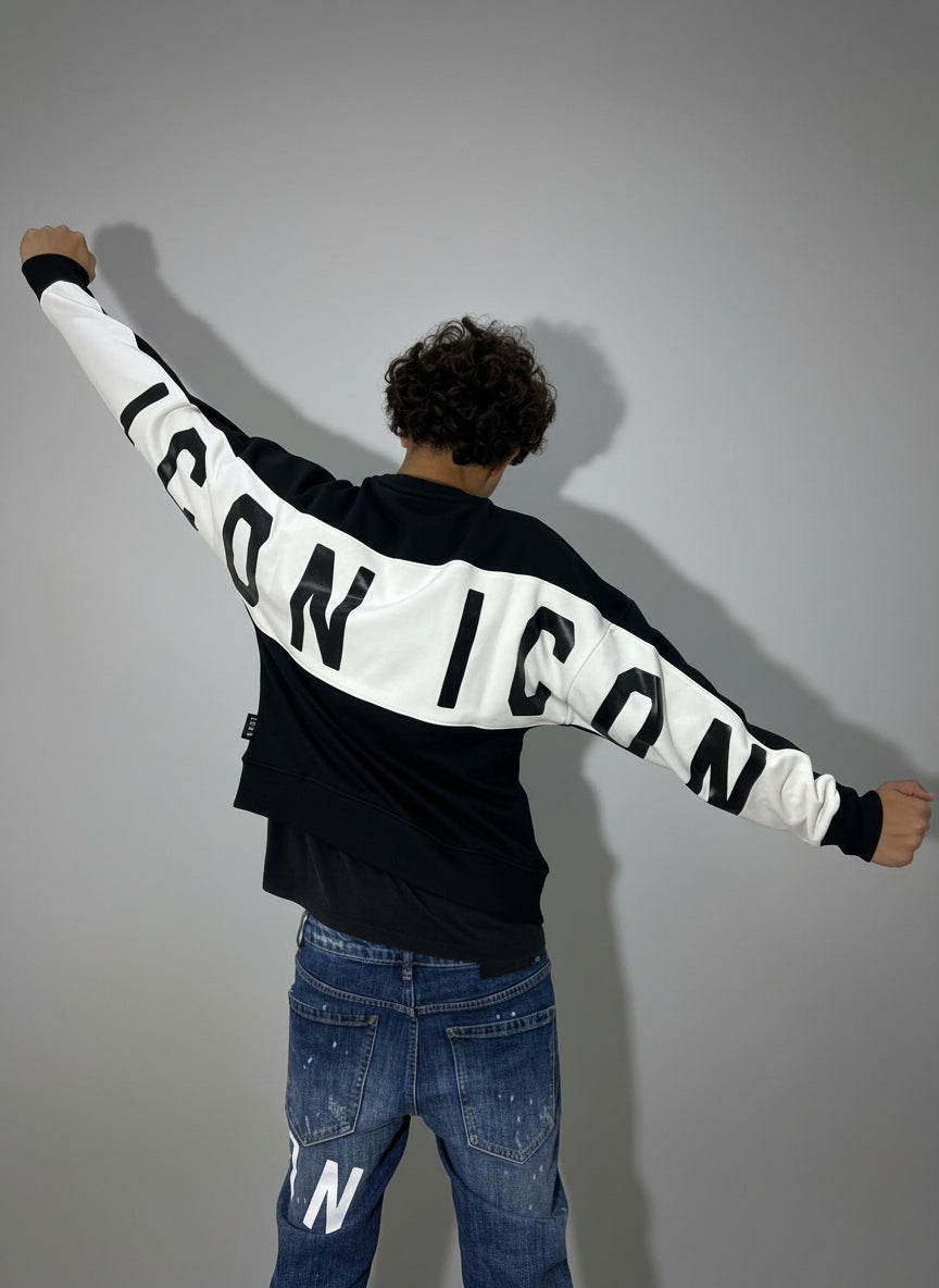 FELPA GIROCOLLO FASCIA ICON RETROSCHIENA