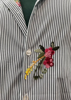 CAMICIA RIGATA RICAMO FIORI