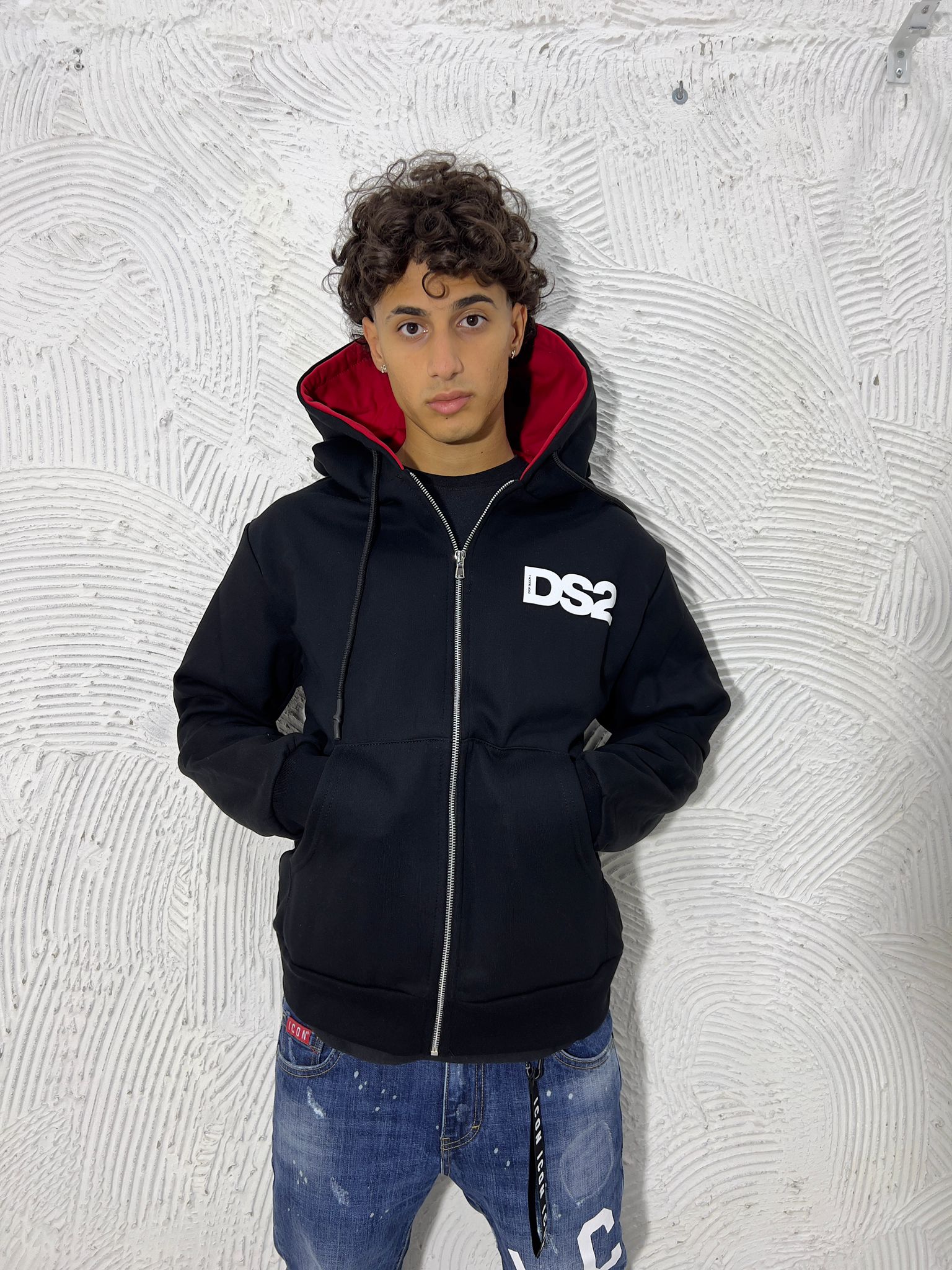 FELPA  DS2 CAPPUCCIO/ZIP