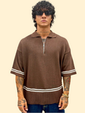 POLO ZIP CON RIGHE
