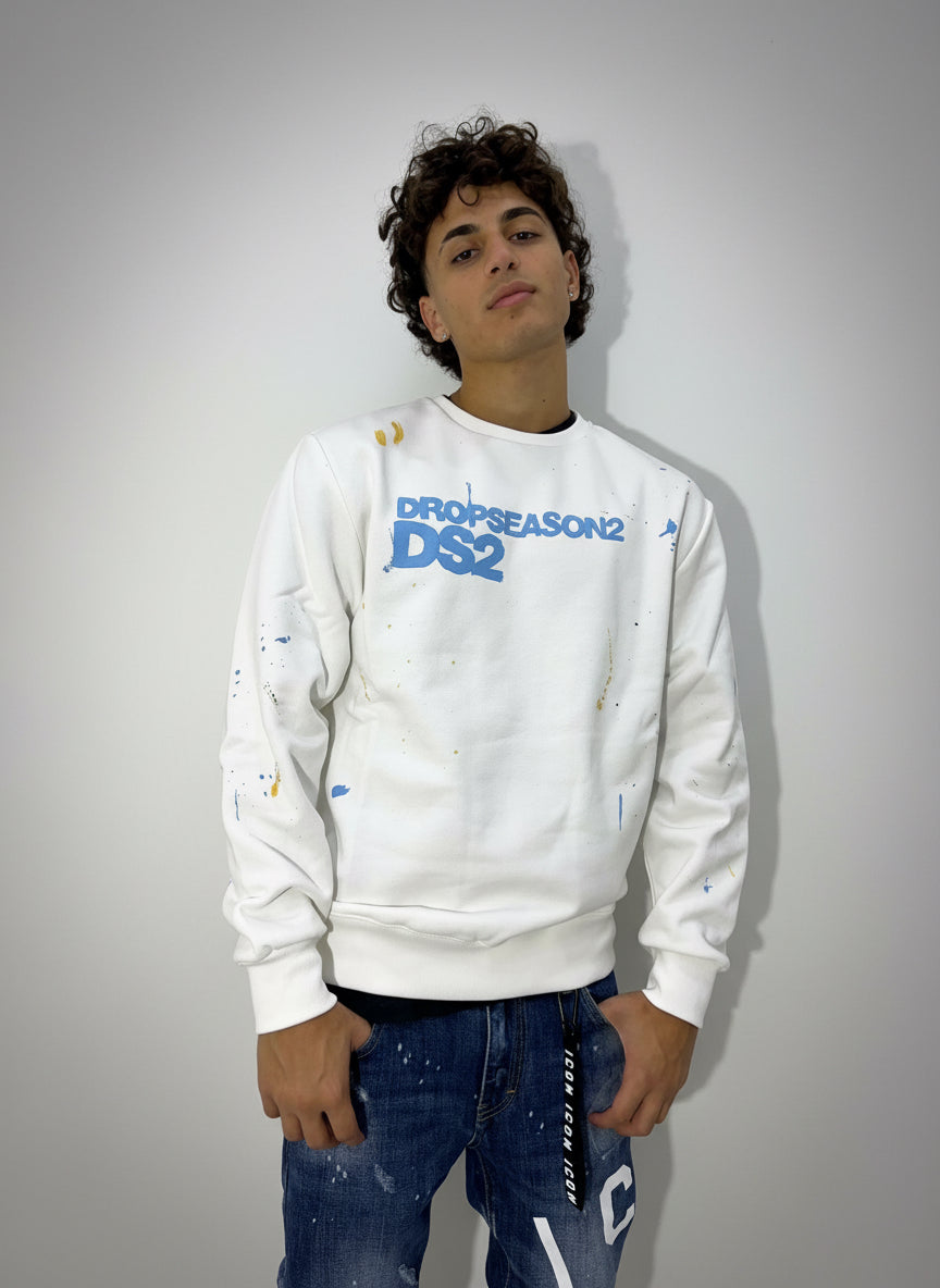 FELPA  GIROCOLLO DS2 SCHIZZI PITTURA