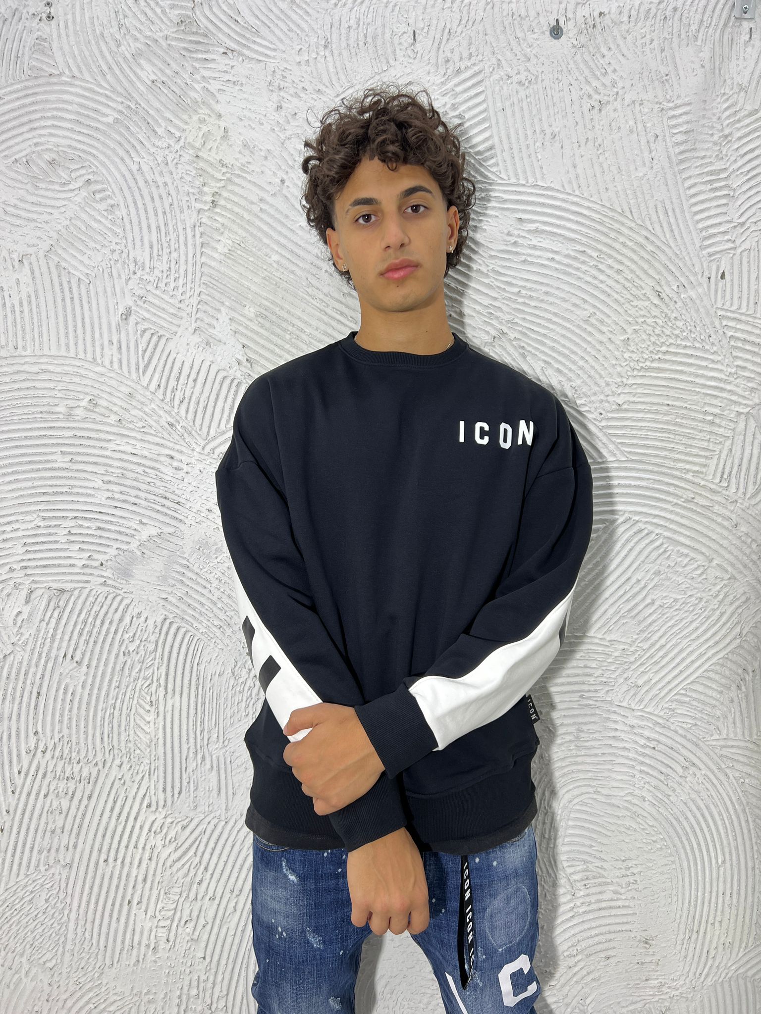 FELPA GIROCOLLO FASCIA ICON RETROSCHIENA