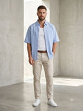 Camicia over crop rigata