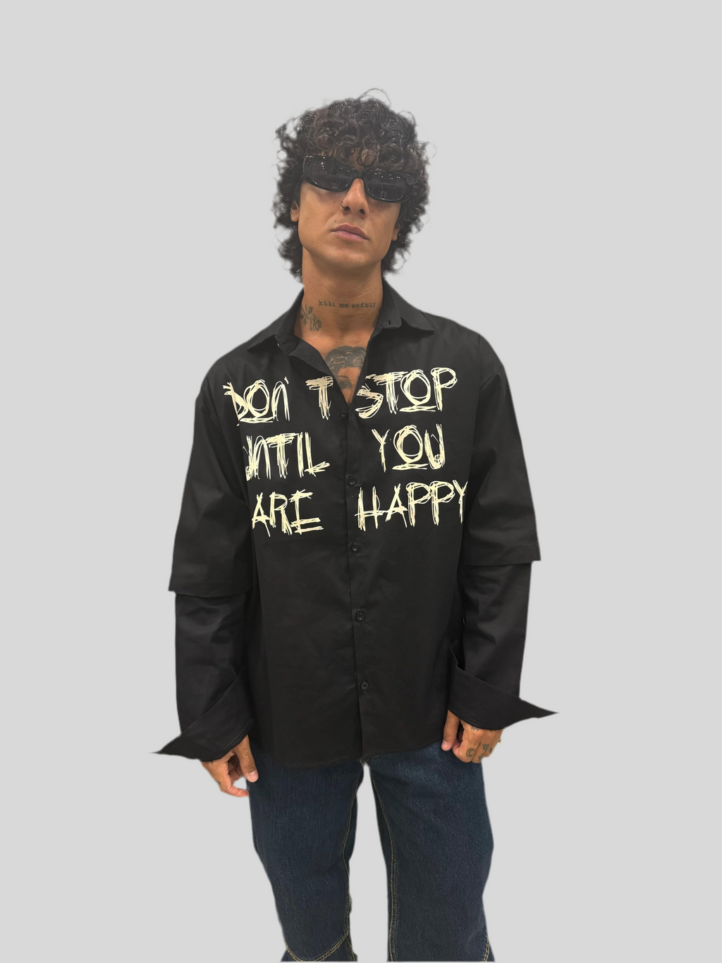 CAMICIA MANICA DOPPIATA DONT STOP HAPPY