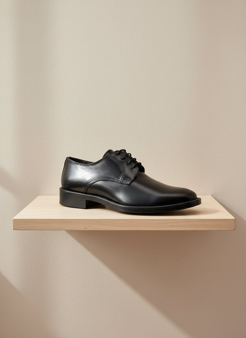 Scarpe modello derby in pelle abrasivata blu