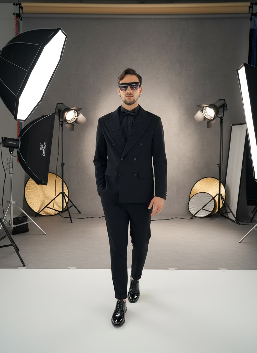 Abito doppiopetto rever brillantini LuxuryCollection✨