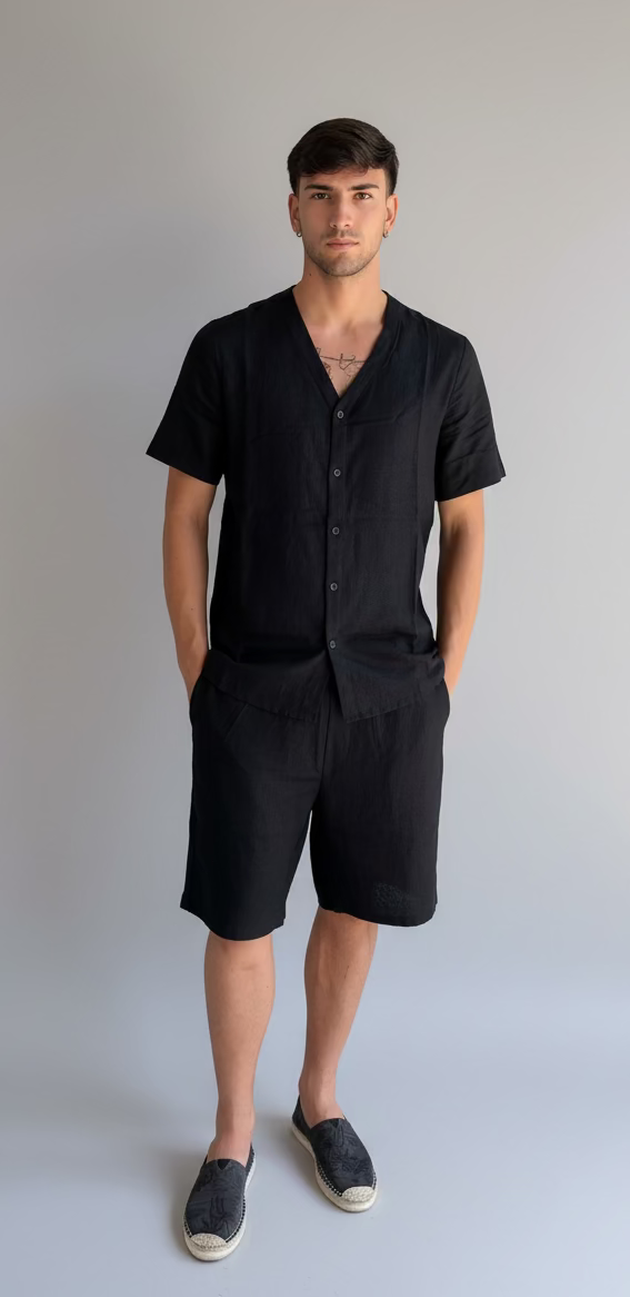 Coordinato IN LINO scollo a V THEBROTHERS