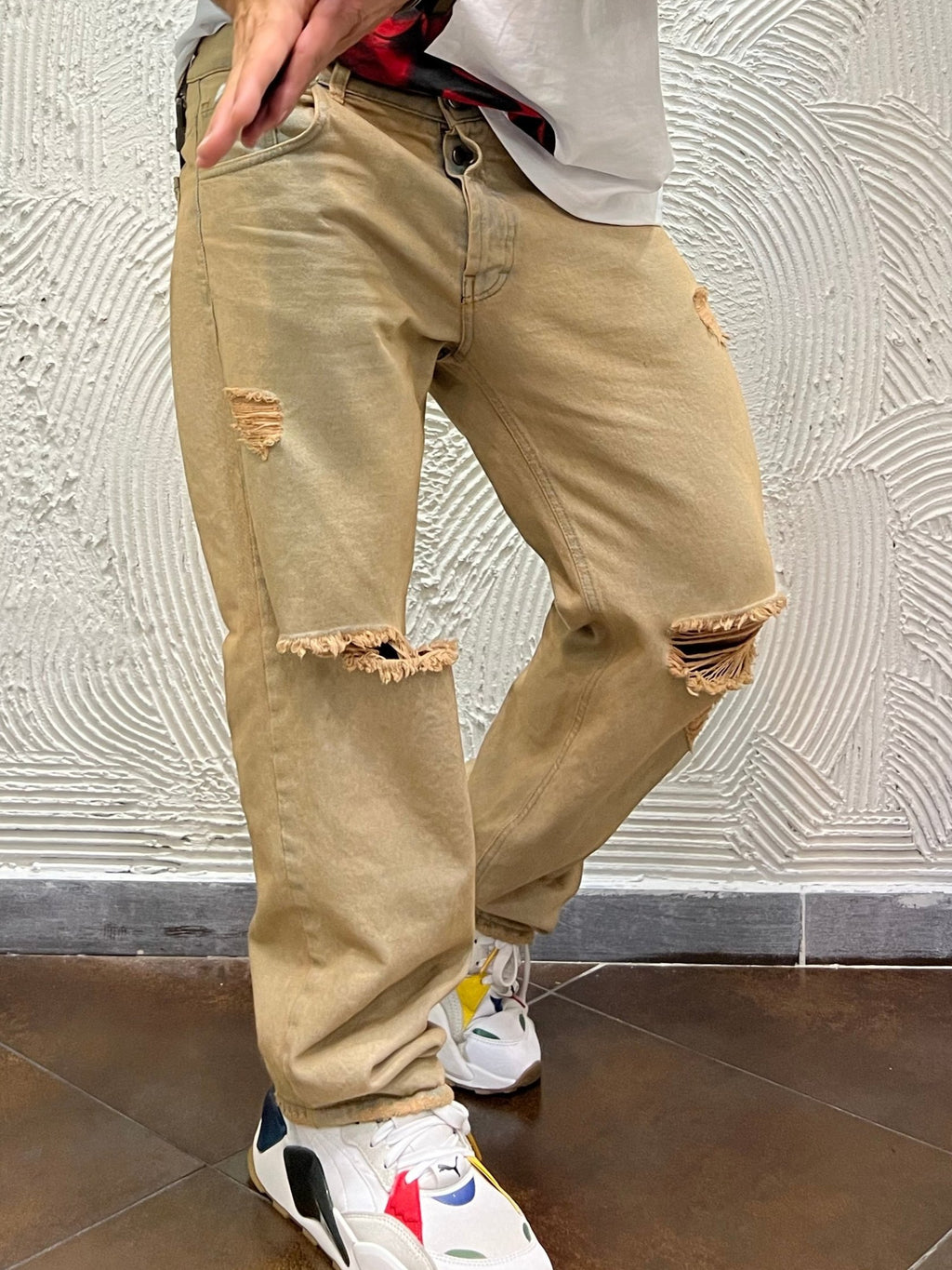 Jeans  baggy fit sabbiato