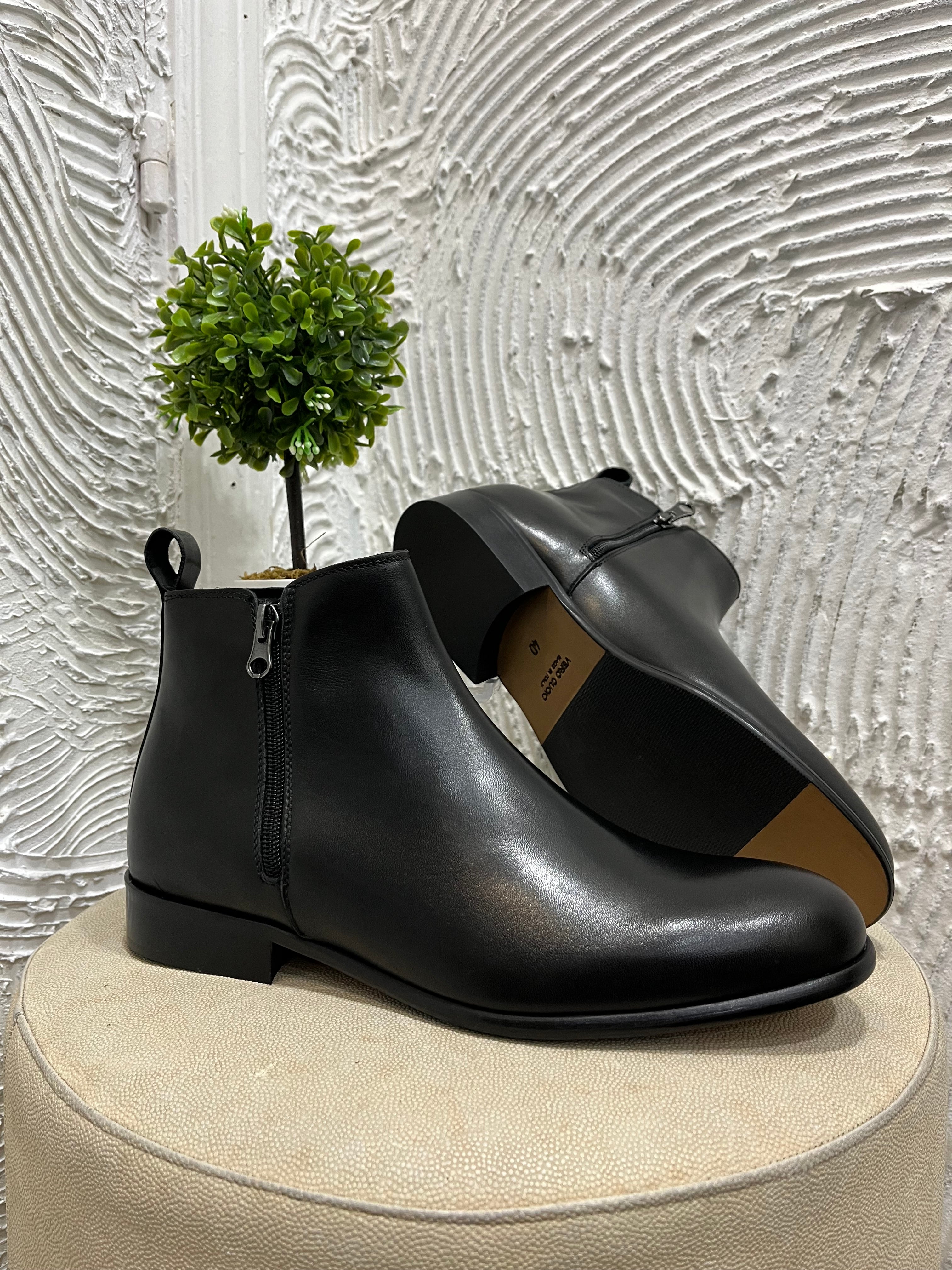 Stivaletto doppia zip in pelle