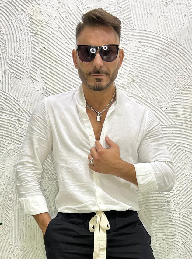 Camicia Lino Collo Coreano  KSLAB