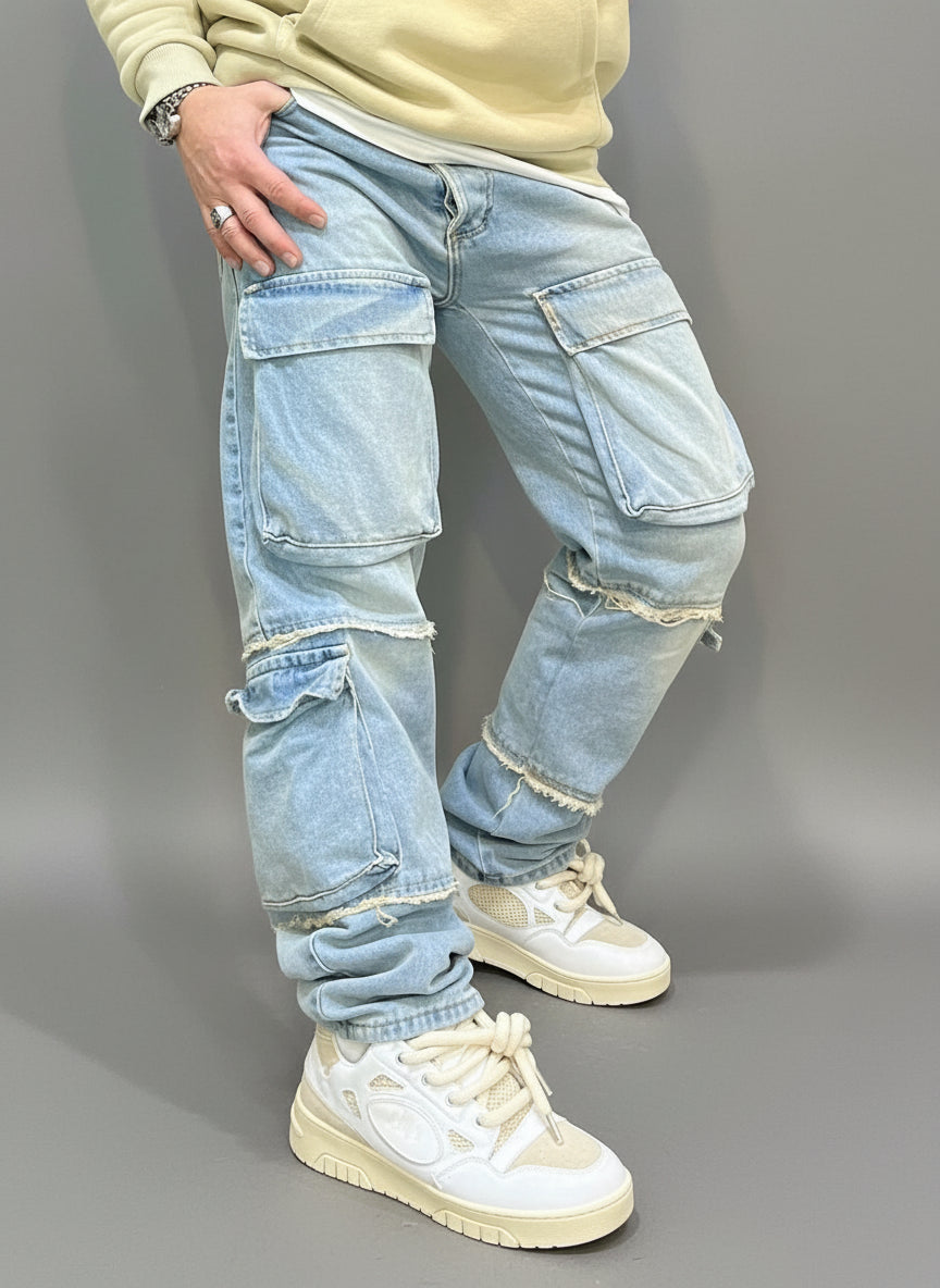 Jeans mod.CARGO lavaggio sabbiato KSLAB