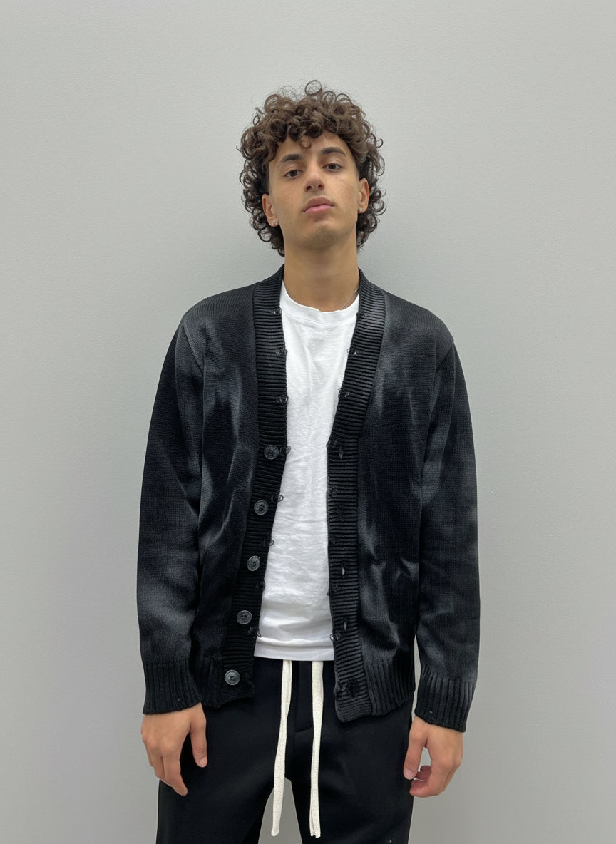 Cardigan Effetto Spruzzato & Smagliato