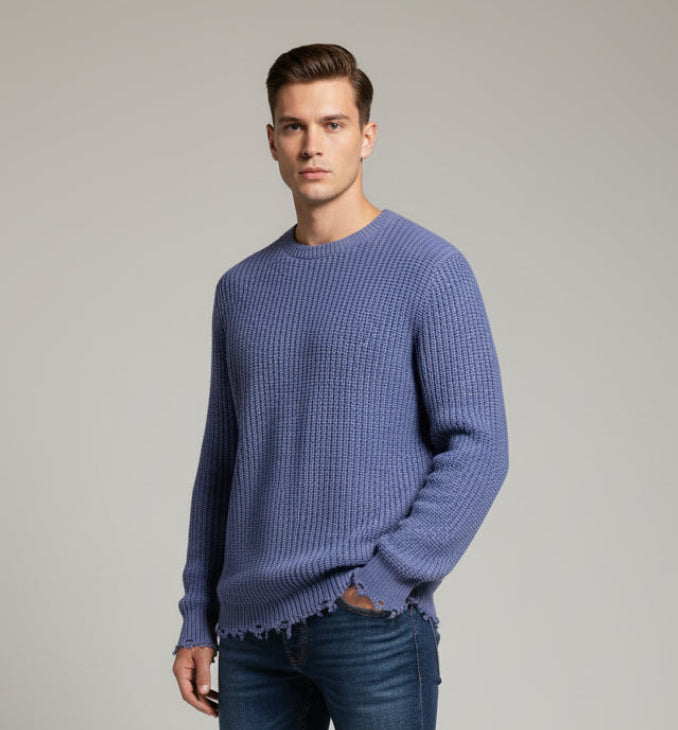 Maglione Girocollo Sfrangiato Ksab