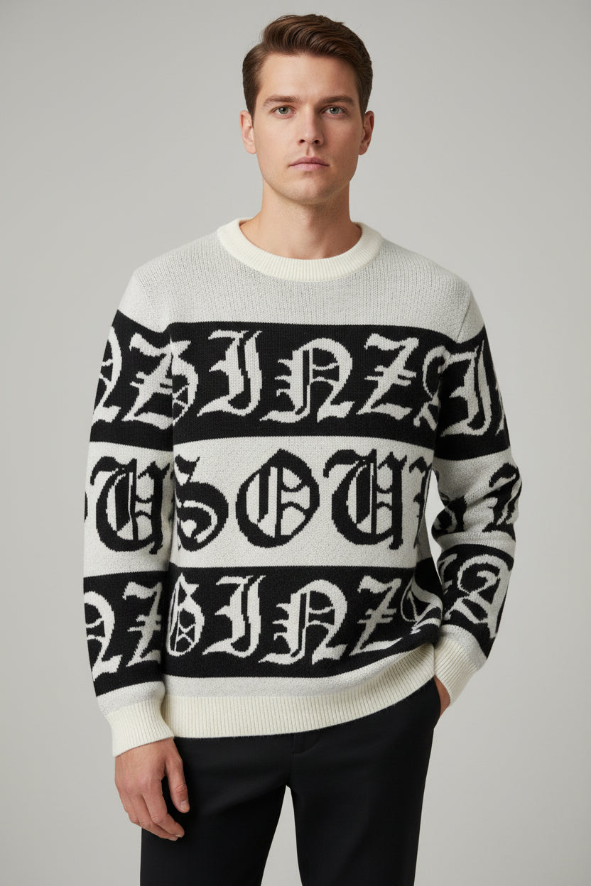 Maglione Girocollo a Fasce Tribali Kslab