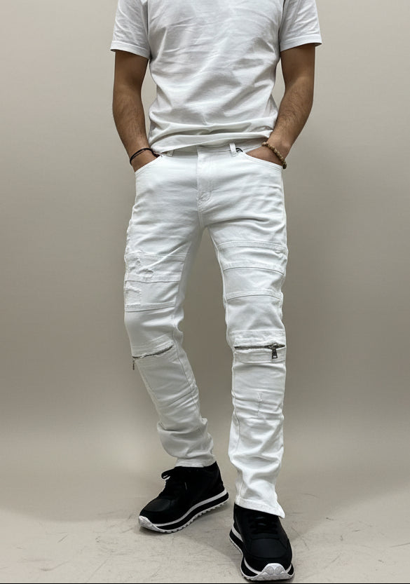 Jeans Biker White KSlab