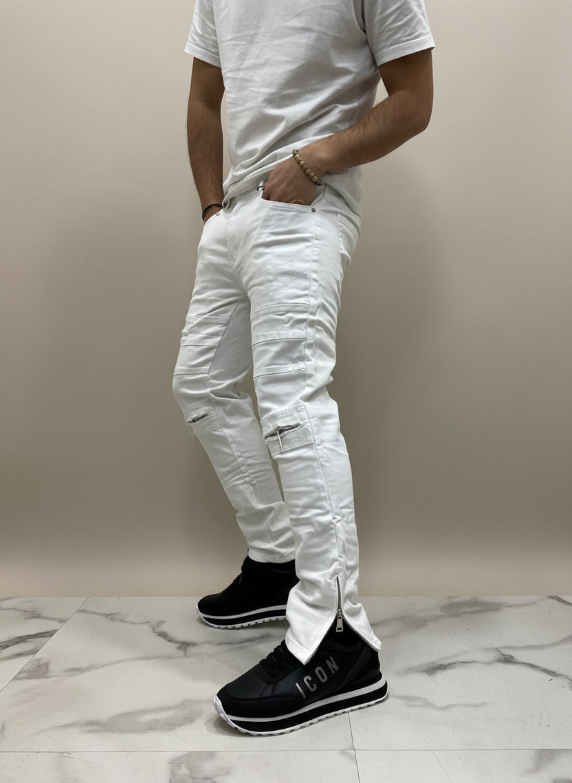 Jeans Biker White KSlab