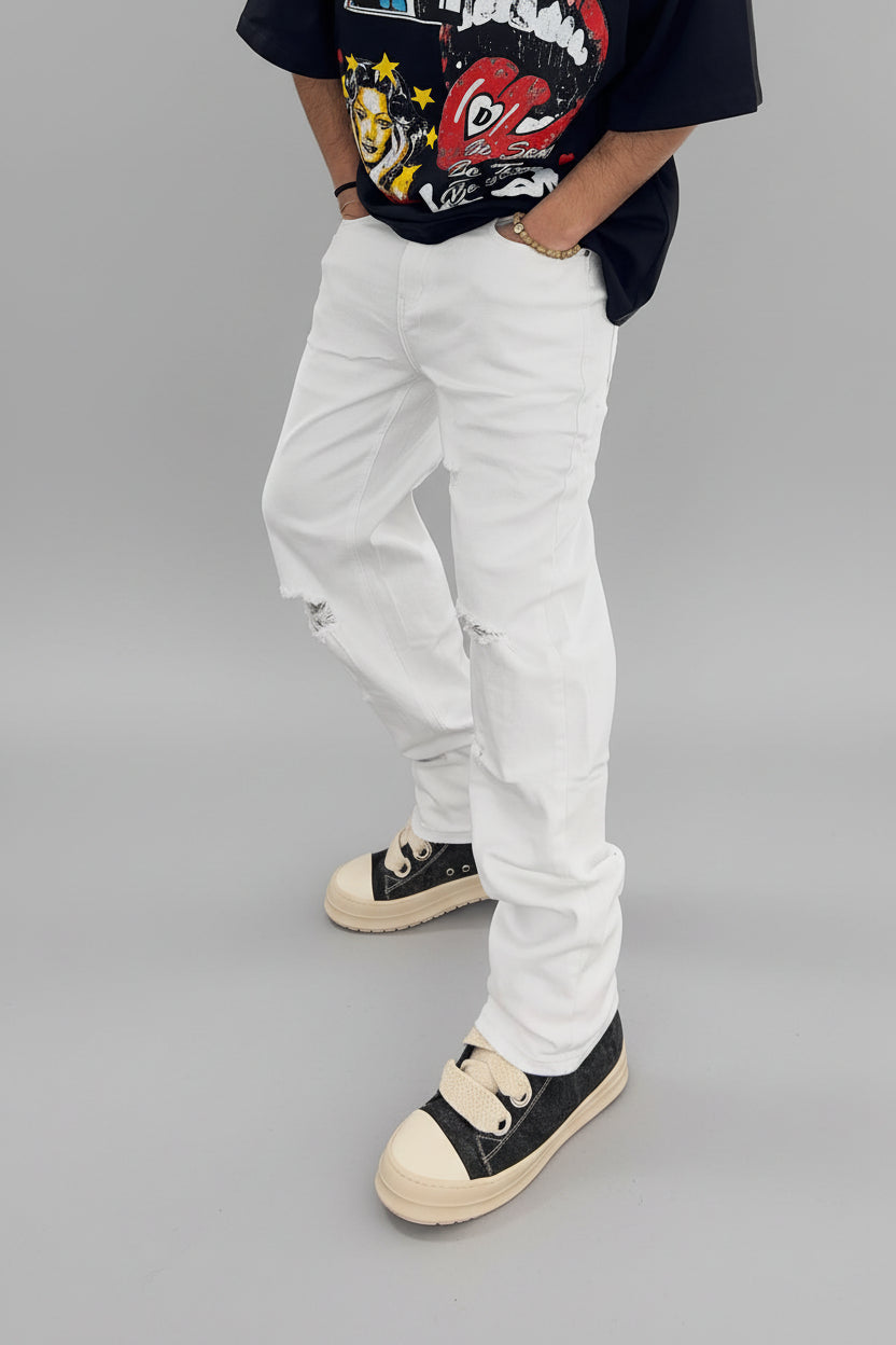 Jeans Baggy White Kslab