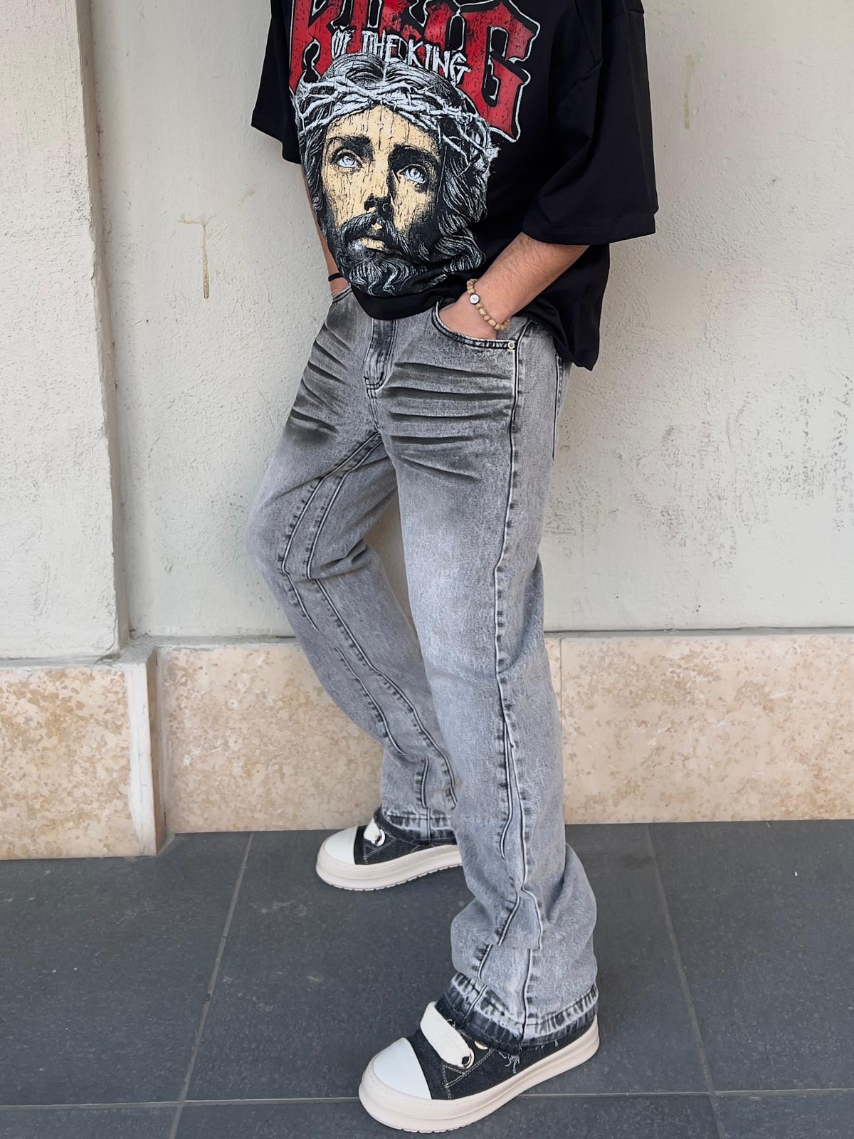 Jeans Flare Fit Grey KSLAB
