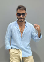 Camicia Lino Collo Coreano  KSLAB