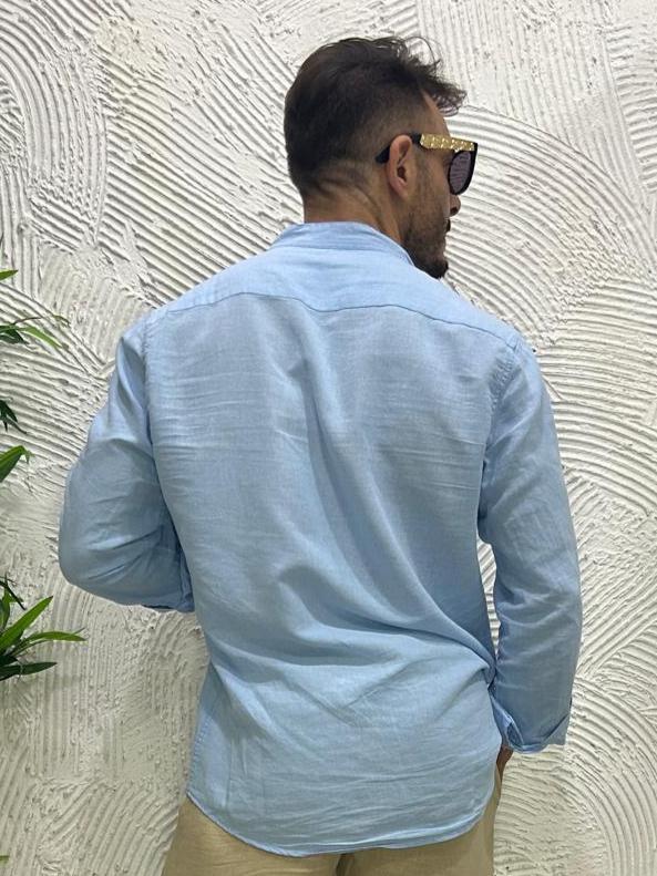 Camicia Lino Collo Coreano  KSLAB