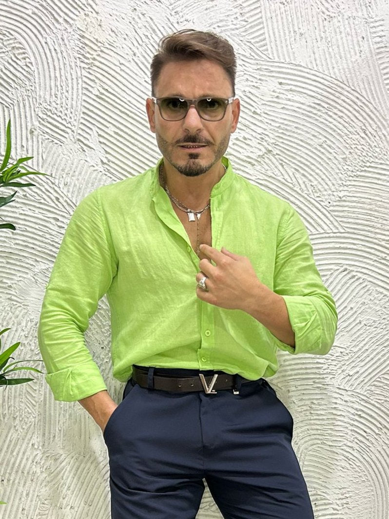 Camicia Lino Collo Coreano  KSLAB