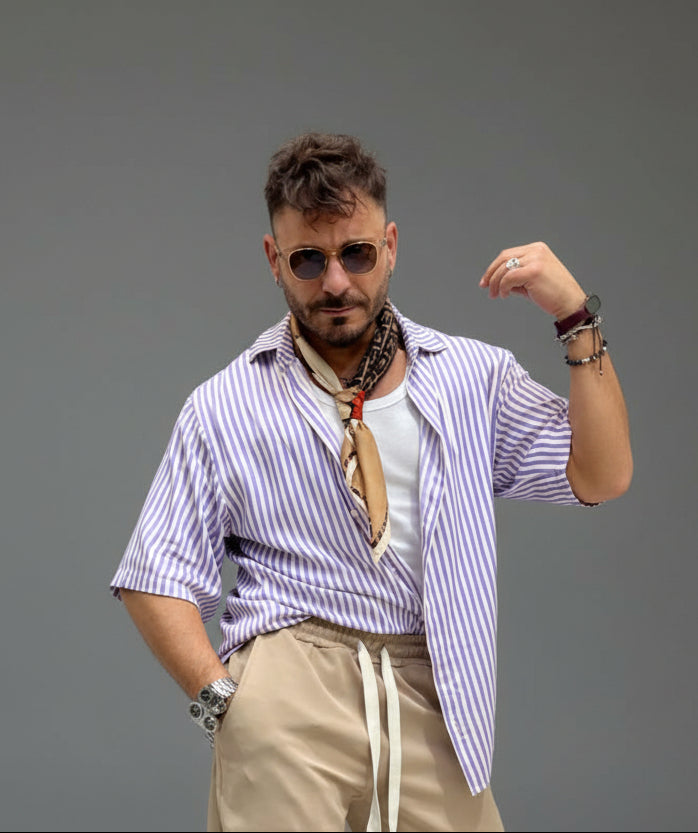 Camicia crop rigata THE BROTHERS