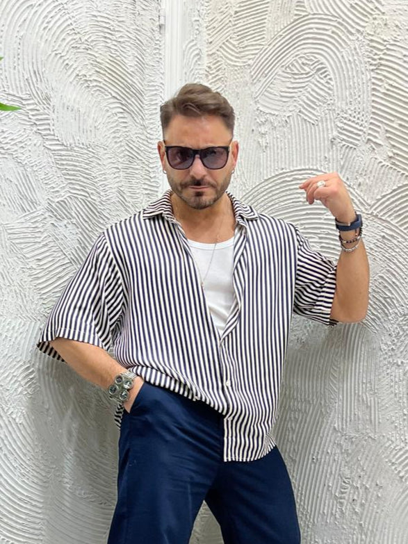 Camicia crop rigata THE BROTHERS