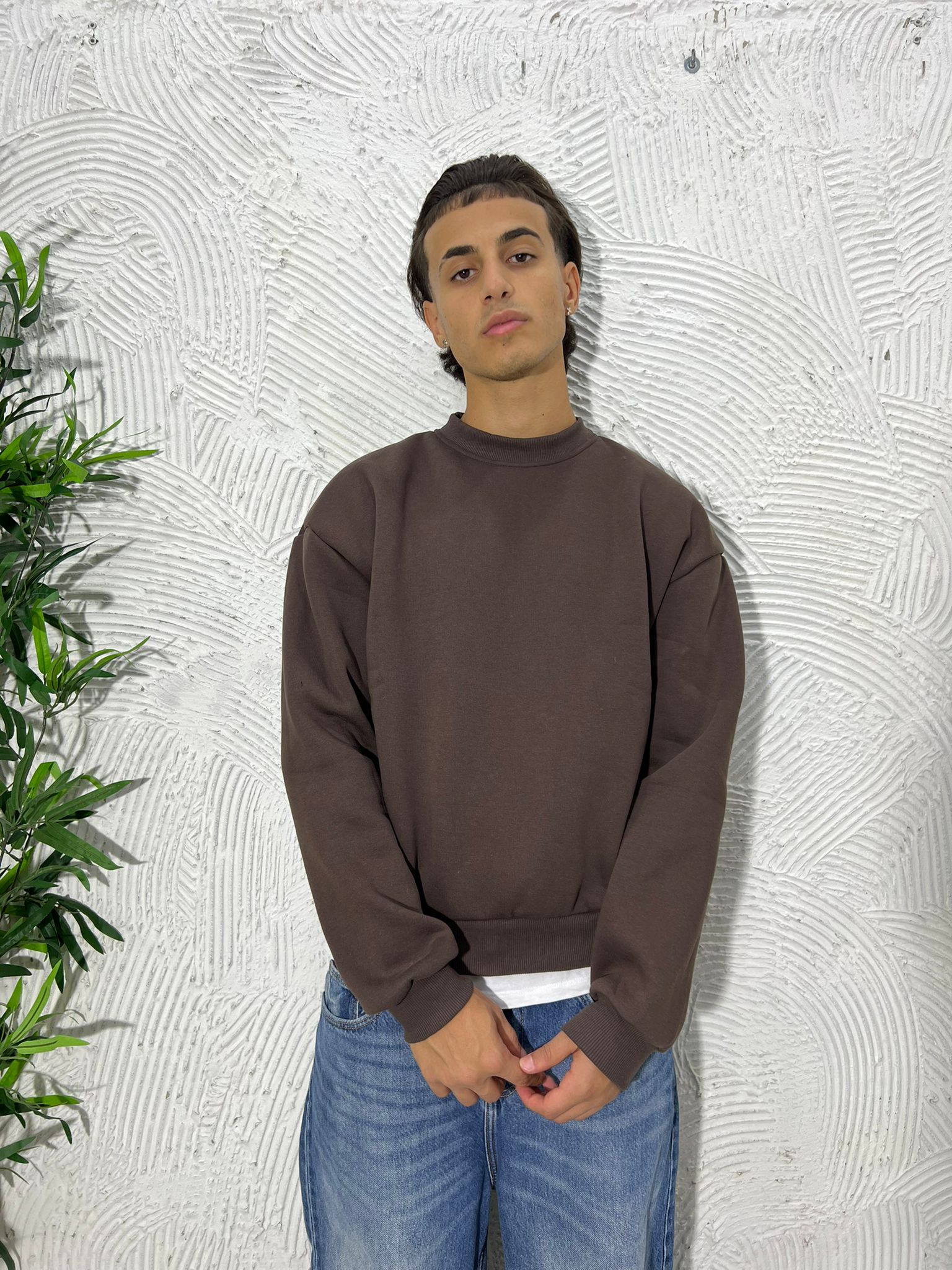 Felpa BoxyFit girocollo