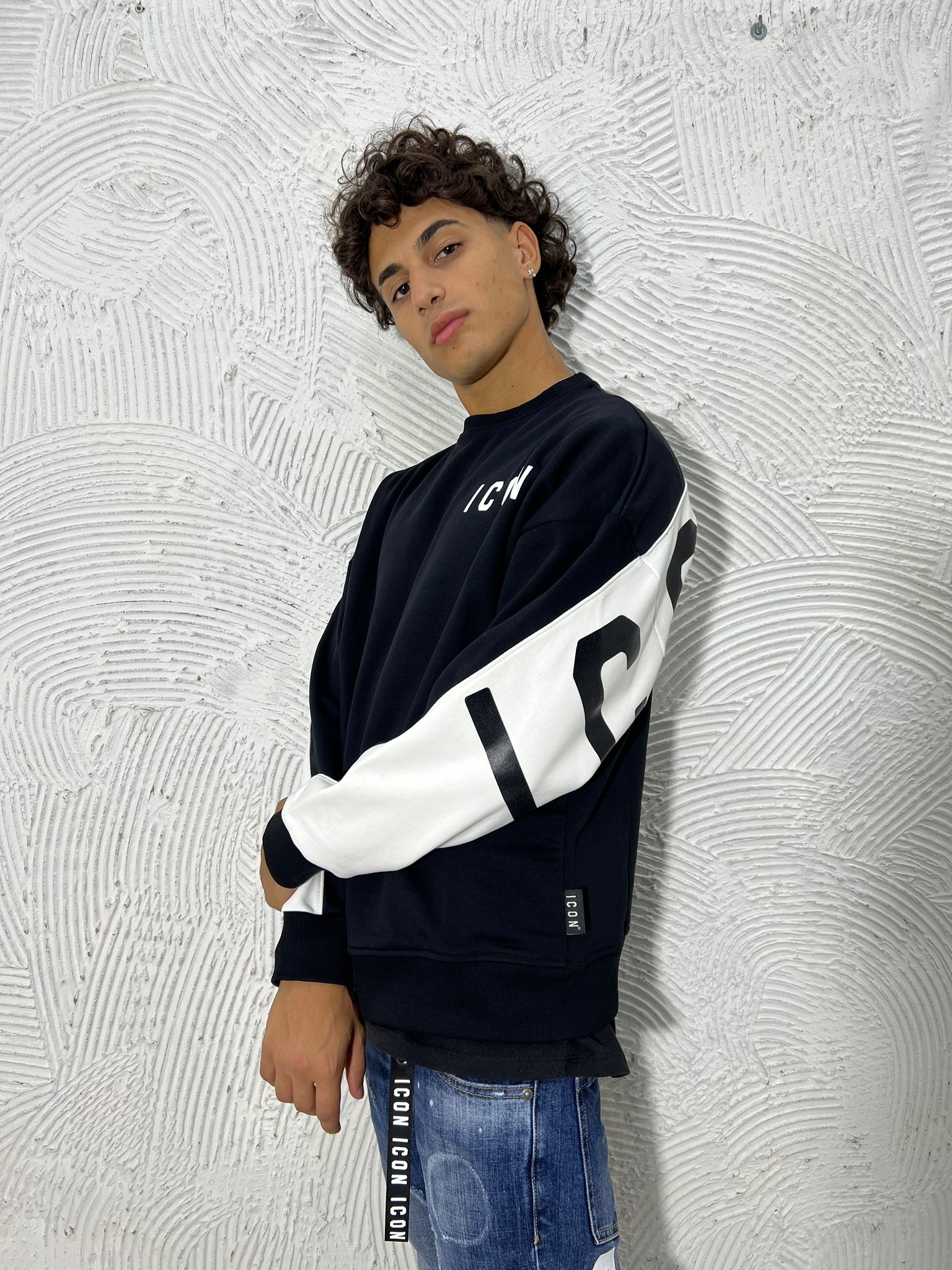 FELPA GIROCOLLO FASCIA ICON RETROSCHIENA