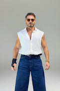 Camicia Smanicata in lino