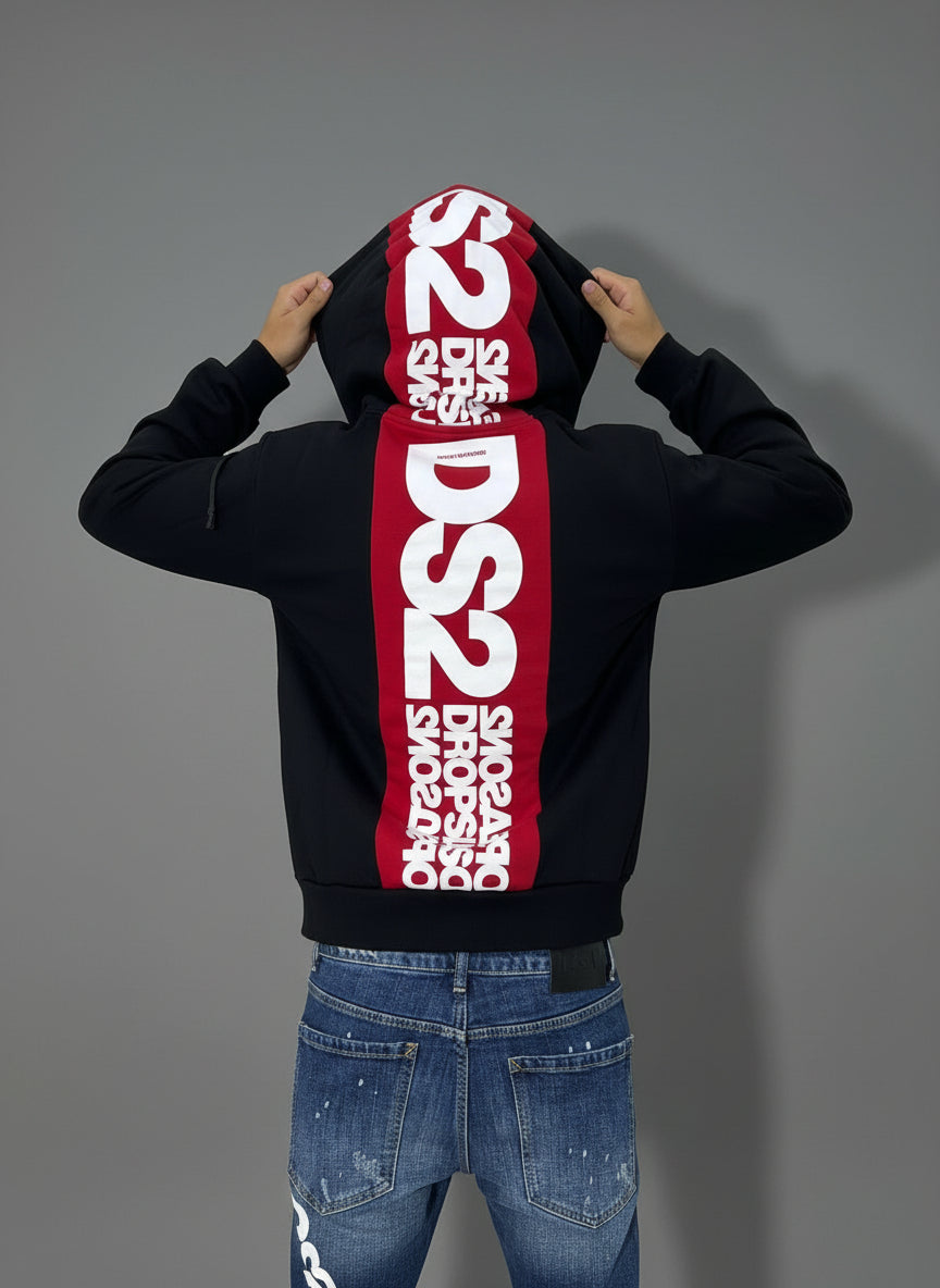 FELPA  DS2 CAPPUCCIO/ZIP