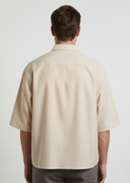 Camicia over crop rigata