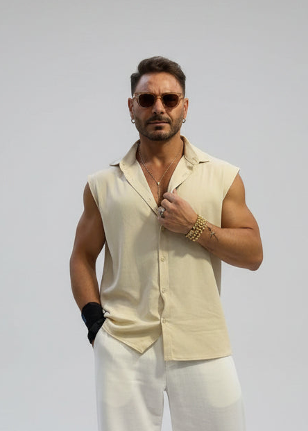 Camicia Smanicata in lino