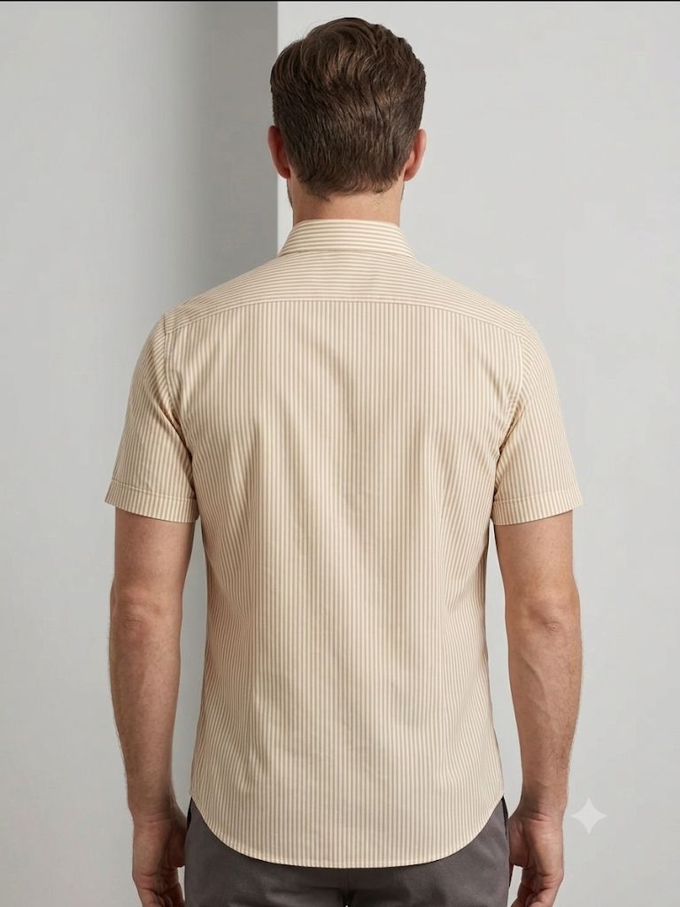 Camicia over crop rigata