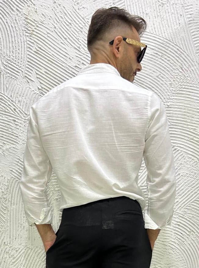 Camicia Lino Collo Coreano  KSLAB
